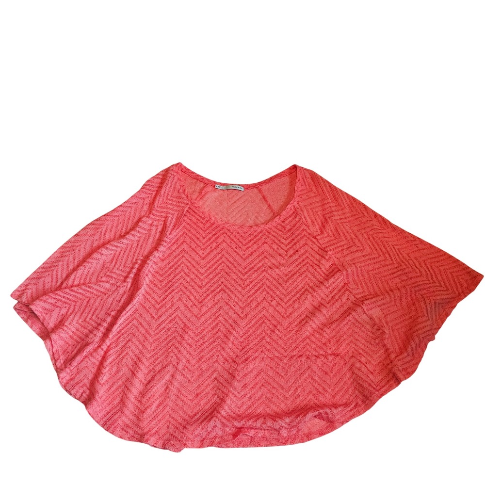 Maurices‎ Coral Cover Up Chevron Knit Lightweight Poncho Top XL